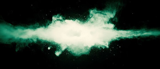 Poster - Dust motes and soft light leaks create a retro ambiance against a black background