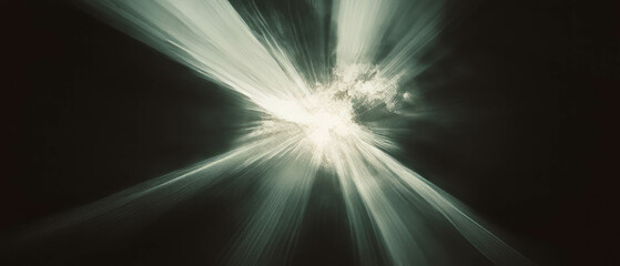 Poster - Dust particles and light rays create a vintage overlay texture against a dark background