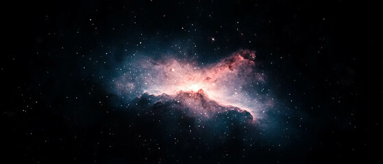 Poster - Subtle cosmic texture with dusty overlay creating depth against a dark backdrop