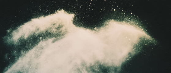 Poster - Dusty texture with a clear center on a black background, showcasing fine particles