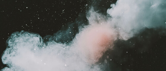 Poster - Dusty texture overlay with central clear area on a black background for creative projects