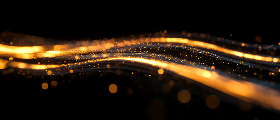 Poster - Dynamic light bursts create a captivating motion blur against a dark background