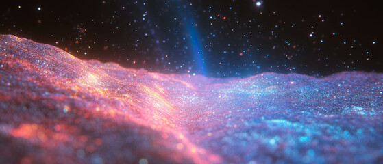 Poster - Enhanced dust texture with vibrant colors and detailed light effects on a dark background