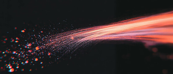 Poster - Visual representation of fast data streams flowing toward a central point with spark nodes