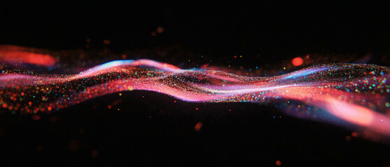 Poster - Dynamic display of fast-moving dancing sparks creating a mesmerizing effect on a black background