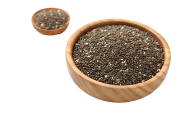 chia seeds in wooden bowl isolated on transparent backgr background png