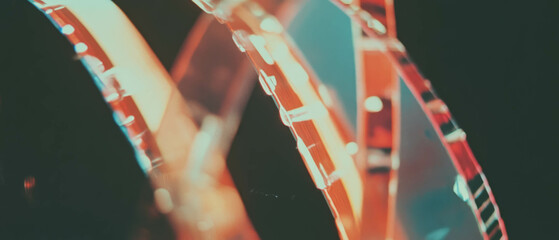 Poster - Elegant film overlay texture with vibrant color fringing and vintage aesthetic on black backdrop