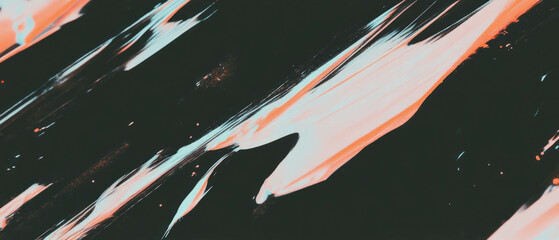 Fototapete - Modern art film overlay with digital glitches and texture on black background