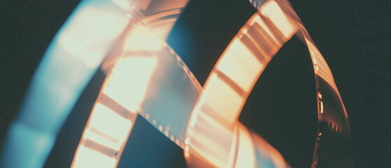 Aufkleber - Overlay texture of film with light reflections in dark ambiance creating an atmospheric effect