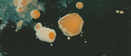 Poster - Mold and fungus overlay texture creating organic aged effects on black background