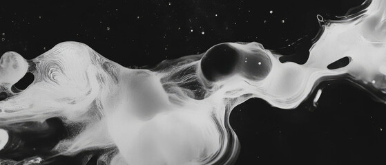 Poster - Fractal texture featuring abstract shapes and organic forms against a dark background
