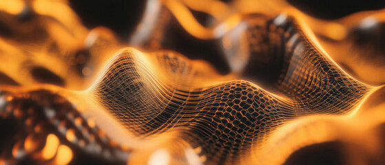 Poster - Fractal overlay texture with blurred background and focused details on a dark backdrop