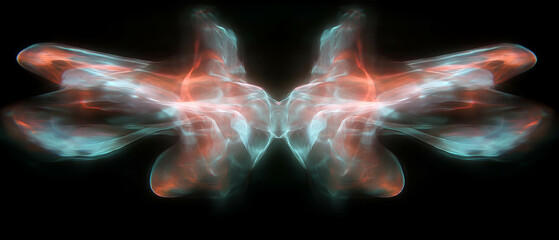 Poster - Exploring the depth of dark fractal textures with mysterious overlays in vivid colors