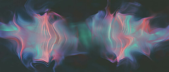 Poster - Fractal texture with dark colors creating a mysterious atmosphere over a black background