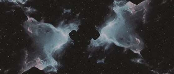 Aufkleber - Fractal overlay texture with dark colors creating a mysterious atmosphere on a black background