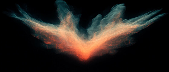 Poster - Fractal overlay texture displaying fiery colors and intense heat against a dark backdrop