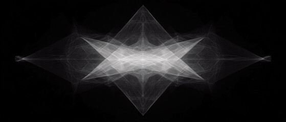 Aufkleber - Fractal overlay creates stunning geometric shapes on a black background showcasing mathematical art