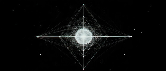 Poster - Fractal geometry showcasing symmetry and mathematical beauty against a black background