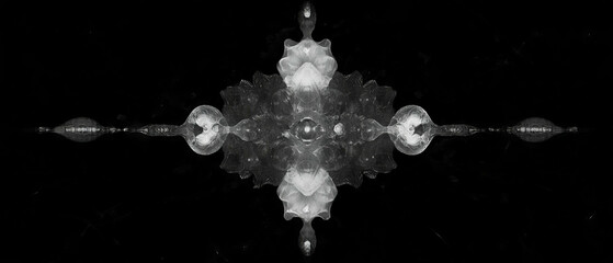 Aufkleber - Intricate fractal texture with geometric symmetry and mathematical elegance on black background