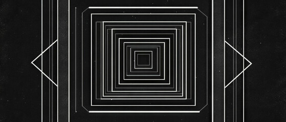 Aufkleber - Exploring the symmetrical beauty of fractals with geometric patterns on a dark background