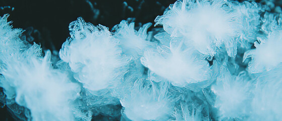 Aufkleber - Fractal art showcasing icy colors with a frozen effect against a dark background