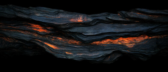 Poster - Fractal organic textures with earthy patterns on a black background