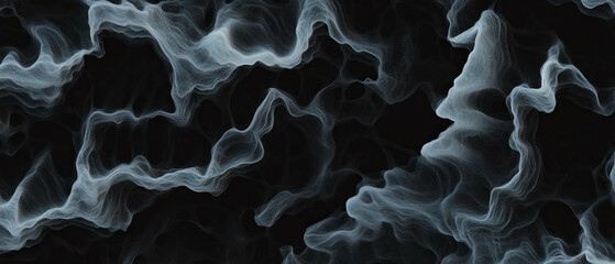Poster - Fractal textures with zoom effect revealing endless patterns and depth on a black background