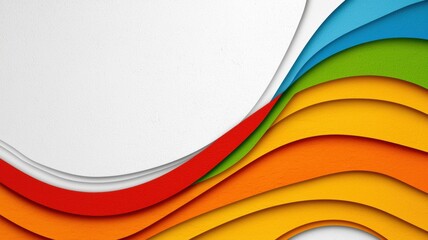 Poster - Abstract Colorful Waves Layered Design with Soft Gray Background Elements