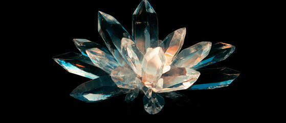 Aufkleber - Fragmented glass textures creating a central focal point against a dark background