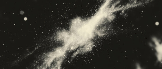 Poster - Geometric dust patterns with a clear central area against a black background
