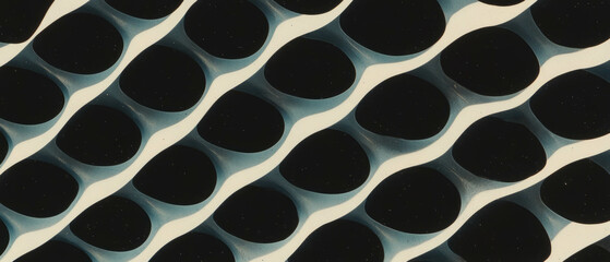 Poster - Geometric film patterns create structured textures against a black background