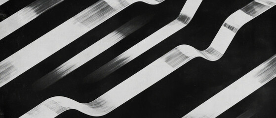 Poster - Geometric film patterns create a structured overlay texture against a black background