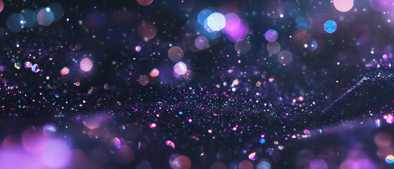Poster - Bold chunky glitter texture shines on a black background creating a vibrant visual experience