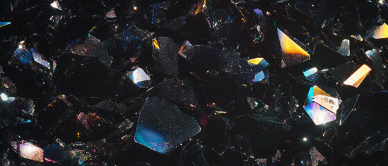 Poster - Large glitter particles create a bold texture against a black background