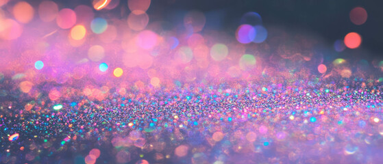 Aufkleber - Vibrant glitter texture overlay with large particles on a dark background for creative projects