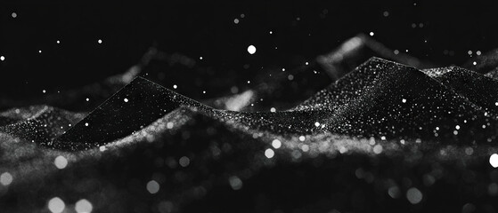 Poster - Glitter particles create geometric patterns on a black background