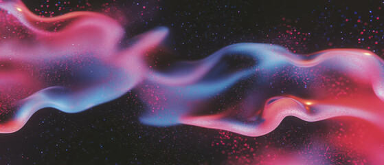 Poster - Abstract glitter texture with colorful particles against a black background for creative design