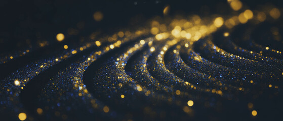 Leinwandbilder - Glitter particles create a mesmerizing circular pattern against a black background