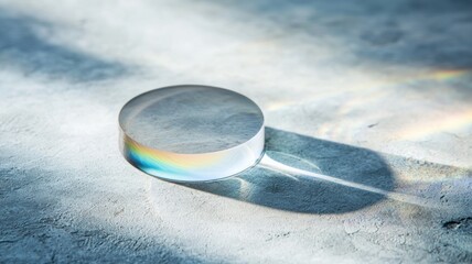 Poster - Iridescent Holographic Surface Reflecting Rainbow Colors on Textured Background