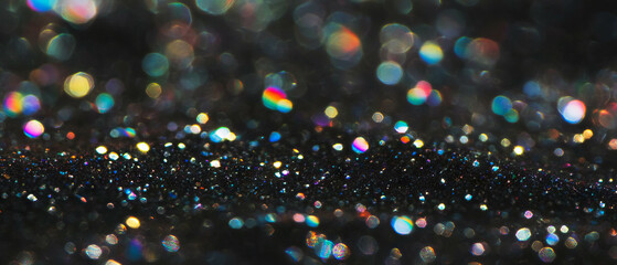 Poster - Glitter texture displays vibrant sharp particles with a crisp look atop a dark surface