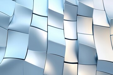 Poster - Textured Metallic Surface with Glossy Silver Gradient and Reflective Chrome Finish