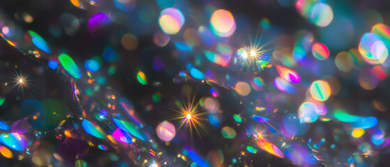 Poster - Glitter overlay texture with layered effect and three-dimensional appearance on black background