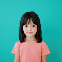 Wall Mural - Portrait Of A Cute Young Girl With A Gentle Smile