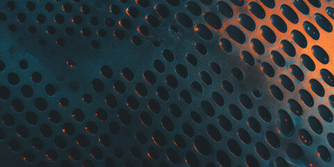 Poster - Grunge halftone texture overlay showcasing industrial design on a dark background