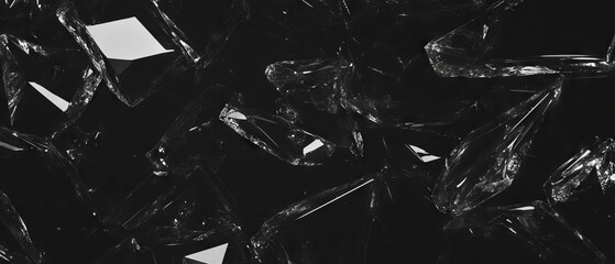Poster - Highly detailed broken glass texture overlay with space for text on black background