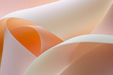 Poster - Soft Abstract Pastel Gradient Curves in Pink and Peach Tones for Art Design