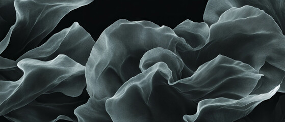 Poster - Highly detailed petal overlay texture with intricate surface details on a black background