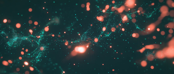 Poster - Highly detailed spark particles on a black background with space for text overlay