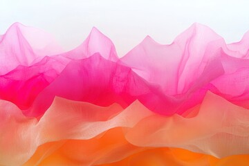 Poster - Warm Gradient Abstract Blending of Orange and Pink Hues in Soft Textured Patterns