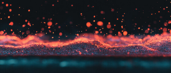Poster - Intense burning embers create a striking glow against a dark backdrop
